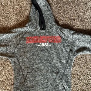 Herford hoodie. Youth size large. Gray and black.